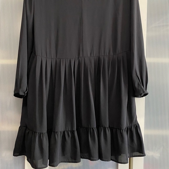 NWOT Aritzia Sunday Best Ruffle Elegant Black Long Sleeve Mini Dress Siz… - Picture 8 of 14